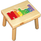 Damhorst Toys Personalized Wooden Child's Name Puzzle Stool Primary Colors - Image 4
