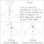 5/16" Thread Furniture/Table/Chair/Bar Stool Feet Levelers Screw On - Image 3