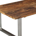 Multicolor Solid Reclaimed Wood Coffee Table, Industrial Wrought Iron Frame - Image 7