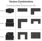 Cloud Modular Sectional Sofa Couch, 120.45" V Shaped Convertible Couches - Image 5