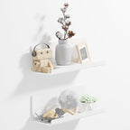 PAVSTINE Acrylic Wall Floating Shelves Set of 2, Wall Shelves White 12 Inch by PAVSTINE