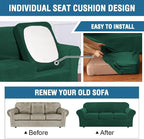 H.VERSAILTEX High Stretch Sofa Slipcover 4 Piece Cover Velvet Furniture - Image 6