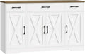 HOSTACK Buffet Cabinet with Drawers, Modern Farmhouse Coffee Bar Station Wood by HOSTACK