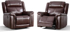 ANJ Premium Genuine Leather Manual Recliner Chair by ANJ
