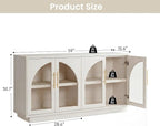 Fatmok 59" Buffet Cabinet with Glass Doors, Modern Arched Sideboard with Large - Image 2
