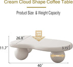 40" Irregular Cloud Coffee Table Asymmetrical Tea Table Low Coffee Table Unique - Image 2