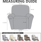 ANARACHON Leather Like Recliner Chair Covers Heavy Duty, 4 Pieces Recliner Cover - Image 3