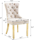 KCC Velvet Dining Chairs Set of 6, Upholstered High-end Tufted Dining Chair - Image 3