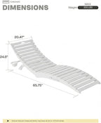 Folding HDPE Outdoor Chaise Lounge - Image 2