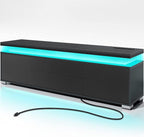 Rolanstar TV Stand with Power Outlet & LED Lights, Modern Entertainment Center by Rolanstar