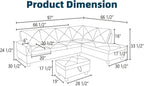 97.5" L Shaped Couch Set, Modular Sectional Couches - Image 2
