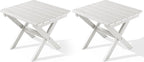 SERWALL Folding Outdoor Side Table Set of 2, Portable Adirondack Side Table by SERWALL
