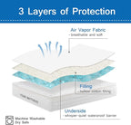 Full Mattress Pad Waterproof Mattress Protector, Quilted Full Size Mattress - Image 2