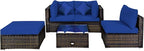 Tangkula 5 Pieces Patio Rattan Furniture Set, Outdoor Sectional Rattan Sofa Set - Image 9