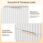 VINGLI 9 Drawer Dresser White Fluted Dresser - Image 4