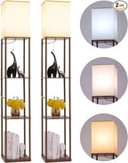 Gupuzm Floor Lamp with Shelves, Modern Square Standing Lamp with 3 Color by GUPUZMproducesandsellslamp