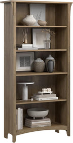 Bush Home Salinas 5 Shelf Bookcase in Reclaimed Pine, Tall Bookshelf, Large - Image 6