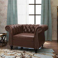 Living Room Chair, Modern Leather Chesterfield Sofa Chair, Mid Century Single by RUSTYER