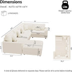 146" Modular Sectional Sofa, Oversized U Shaped, Convertible Sleeper Sofa - Image 2