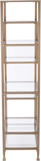 SEI Furniture Jaymes Metal/Glass Asymmetrical Étagère/Bookcase - Image 9