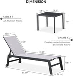 PURPLE LEAF Patio Chaise Lounge Set 2 Pieces Textilene Pool Lounge Chairs - Image 2