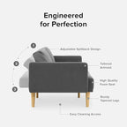 mopio 76.4" Futon Sofa Bed, Sleeper Sofa, Mid Century Modern Futon Couch - Image 3