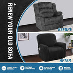 H.VERSAILTEX Velvet Stretch Recliner Couch Covers 4-Pieces Style Recliner Chair - Image 5