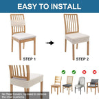 Smiry Waterproof Seat Covers for Dining Room Chairs Set of 8, Stretch Jacquard - Image 5