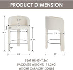 HNY Modern Counter Height Bar Stools Set of 3, 26”H Barrel Counter Stools - Image 2