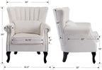Mid Century Accent Chair Modern Tufted Wingback Armchairs Club Chair Velvet - Image 3