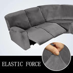 LightInTheBox 7-Piece Velvet Stretch Reclining Couch Covers 5 Seats Corner Sofa - Image 8