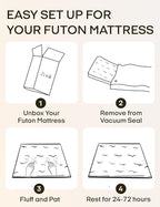 ZonLi Japanese Floor Futon Mattress Full Size 75"x 54", 100% Cotton Cover 4'' - Image 8