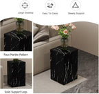 End Table, Side Table Living Room Table, Faux Marble Sofa Couch Bedside - Image 4