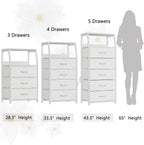 Furnulem White Dresser with 5 Drawers, Vertical Storage Tower Fabric Dresser - Image 7