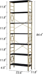 HOMISSUE Bookcase, 7-Tier Tall Bookshelf Metal Bookcase and Bookshelves - Image 2