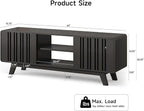 ONBRILL 63-Inch TV Stand for TVs up to 75 Inch, Mid-Century Modern Television - Image 2