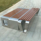 LITFAD Outdoor Indoor Bench Stainless Steel Metal Park Bench - Image 5