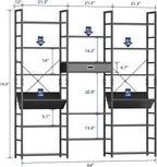 NUMENN Bookcases and Bookshelves Triple Wide 6 Tier Bookshelf, Large Etagere - Image 2