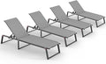 Aluminum Chaise Lounge Chair Outdoor, Foldable& No Assembly Patio Pool Lounge by Oasbira