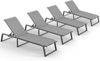 Aluminum Chaise Lounge Chair Outdoor, Foldable& No Assembly Patio Pool Lounge by Oasbira
