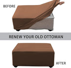 Super Stretch 40x40x15 inch Square Ottoman Cover- Soft Form Fit Ottoman Cover - Image 4