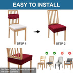 Smiry Waterproof Seat Covers for Dining Room Chairs Set of 6, Stretch Jacquard - Image 5