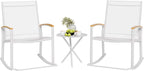 Shintenchi 3 Piece Outdoor Rocking Bistro Set, Textilene Fabric Small Patio by Shintenchi%7CFurnitureMadeforRealLife