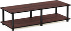 Furinno Just No Tools Dark Cherry Wide Television Stand by Furinno-FitsYourSpaceFitsYourBudget