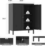 YAUWOH Small Metal Cabinet, Bathroom Storage Cabinet - Image 3