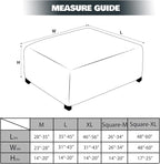 NeColorLife Square Ottoman Cover Jacquard Fabric Ottoman Slipcover Thick - Image 4