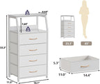 Furnulem Tall 4 Drawers Dresser, Vertical Storage Tower - Image 3