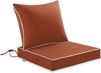 MIULEE Burnt Orange Outdoor Seat Cushion 24x24 Inch Waterproof & 3 Year Fade by MIULEE