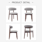 COLAMY Wooden Dining Chairs Set of 2, Modern Fabric Upholstered Dining Room - Image 8