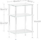 Tempered Glass Side Tables Set of 2 Acrylic End Table - Image 3